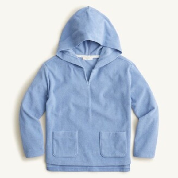 Crewcuts M patch pocket towel Terry Hooded Cover-Up j crew blue 0159 - Picture 1 of 10
